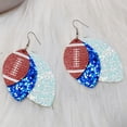 thumbnail image 2 of 3 Pairs Football Leather Earrings Layered Glitter Dangle Earrings Tassel Dangle Earrings Set Game Day Sports Lover Jewelry Gifts, 2 of 6