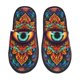 thumbnail image 1 of Balery Vibrant Psychedelic Eye Pantuflas de Casa de Felpa Silenciosas con Diseño Estampado, Zapatillas Cómodas Antideslizantes de Algodón para Interior-Large, 1 of 8
