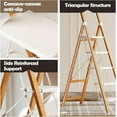 thumbnail image 2 of 3 Step Ladder,Aluminum Lightweight Folding 3 Step Stool with Anti-Slip Wide Pedal, 330lbs Capacity Step Ladder for Household,Kitchen,Office - BlackWoodgrain, 2 of 16