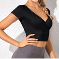 thumbnail image 1 of MMNOX WIBE Yoga V-cut Top Tee Black, 1 of 2