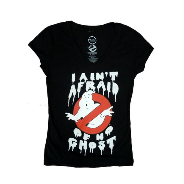 Ghostbusters Junior Womens Black I Ain T Afraid Of No Ghost Halloween T Shirt S Walmart Com Walmart Com