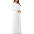 thumbnail image 4 of Women's Long Sleeve Loose Plain Maxi Dresses Casual Long Dresses with Pockets,US Size,Long Sleeve Dark green,L, 4 of 9