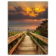 thumbnail image 2 of Long Wooden Stairs into the Sea - Bridge Canvas Art Print, 2 of 3