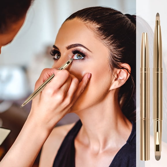 Fiudx Folleto de Maquillaje, Folleto de Metal En Labios, Corrugador de Doble Punta, Aplicador de Precisión de Cejas, Difuminador de Sombras de Nariz, Ideal para Labios, Cejas y Nariz, Maquiladores Pr