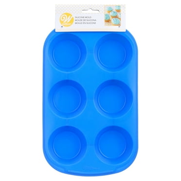 Wilton Easy-Flex Silicone Muffin and Cupcake Pan, 6-Cup, Blue