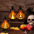 thumbnail image 2 of Linterna de calabaza portátil para Halloween, decoraciones, luces de calabaza, batería para interior y exterior, hogar (a), 2 of 5