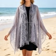 thumbnail image 2 of AHMOMEI Women’s Lace Shawl Wrap, Sheer Open Front Fringed Cover Up, Lightweight Scarf for Evening Dresses Wedding Bridesmaid Party (Gray), 2 of 6