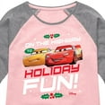 thumbnail image 3 of Disney Cars - Christmas - On The Highway To Holiday Fun - Toddler & Youth Girls Raglan Graphic T-Shirt, 3 of 5