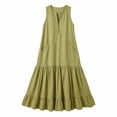 thumbnail image 5 of Ihhxva Women's Cotton V-Neck Sleeveless Solid Maxi Sundress with Pockets Stretchy Summer Loose Fit S-2XL, 5 of 6