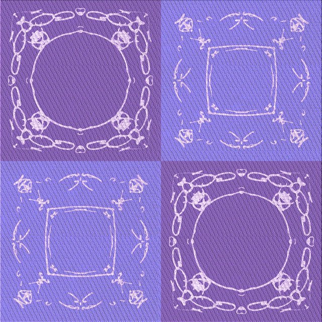 Ahgly Company Machine Washable Indoor Square Transitional Purple Mimosa Purple Area Rugs, 4' Square