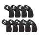 thumbnail image 2 of 9x Golf Headcover Set, Golf Head Cover con gran número 7,8,9,PW,SW, Protección Cuello Impermeable Guardia Accesorios para golf , negro Soledad Cubierta de cabeza de hierro de golf, 2 of 10