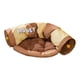 thumbnail image 2 of Cama túnel para gatos 2 en 1, cama para gatos y túnel, centro de juegos, gran espacio para jugar y dormir, suministros de juguete para gatos, túnel de Amarillo marron, 2 of 9