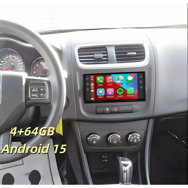 4+64GB Android 15 Car Stereo For Dodge Avenger 2011-2014 - 7" IPS Touchscreen, CarPlay & Android Auto Compatible with GPS, WiFi, Mirror Link, Bluetooth, SWC + AHD Backup Camera & Microphone