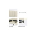 thumbnail image 3 of Twin Size Adjustable Bed Base, Elena Twin Size Beige Velvet Upholstered Daybed, Ribbed Tufted Backrest, Daybed in Lavish Modern Design, Richly Hued Foam Comfort, Ivory Bed Frames,Platform Bed Frames, 3 of 4