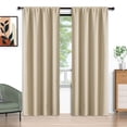 thumbnail image 1 of Cortinas Blackout Beige 52x96 Pulgadas, Juego de 2 Cortinas con Bolsillo para Barra, Aisladas Térmicamente, Decoración Sólida para el Hogar, Cortinas para Sala de Estar y Recámara, Privacidad Asegura, 1 of 7