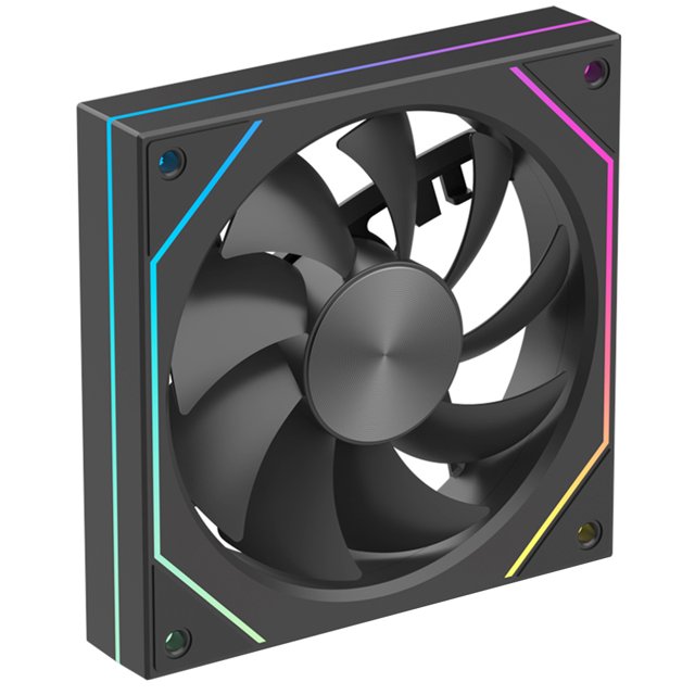 Ventiladores de caja jixopn RGB de 12 cm, 5 V, 3 pines, PWM, silenciosos, para CPU (negro estándar)