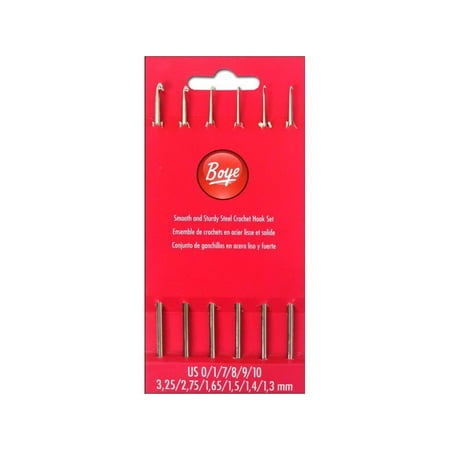 Boye Crochet Hook Steel Set Size.0,1,7,8,9,10