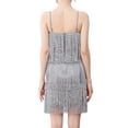 thumbnail image 3 of FOCUSNORM Femmes Fronde Robe Sans Manches sur l'Épaule V Cou Pompons Casual Partie Robe d'Été, 3 of 9