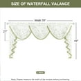 thumbnail image 3 of VOGOL Extra Wide Waterfall Valance 79x43 Inch - Sheer Voile Vintage Floral, Farmhouse Swag with Beaded Tassels for French Doors, Green, 3 of 7