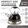 thumbnail image 3 of HausRoland Stainless Steel Whistling Kettle 3.7 Qt (3.5 L) Stovetop Kettle with Ergonomic Handle Tea Kettle for Stove Top, Black, 3 of 8