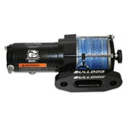 BULLDOG WINCH 15011 3000LB ATV WINCH WITH SYNTHETIC ROPE, MINI-ROCKER SWITCH, MOUNTING CHANNEL, ALUMINUM HAWSE FAIRLEAD