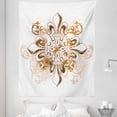 thumbnail image 1 of Fleur De Lis Tapestry, Antique Heraldry Vintage Floral Swirls Traditional Old Fashion, Fabric Wall Hanging Decor for Bedroom Living Room Dorm, 5 Sizes, Brown White, by Ambesonne, 1 of 1