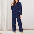 thumbnail image 2 of Fuzoiu Firework Print Women's Long-Sleeved Pajama,Lounge Button Down Nightwear,Womens Notch Collar Pajama Set-X-Large, 2 of 7