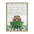 thumbnail image 5 of Kate and Laurel Sylvie Big Bear In Eclectic Green Bath Framed Canvas Wall Art by Amy Peterson Art Studio, 18x24 Natural, Whimsical Animal Art for Wall, 5 of 6