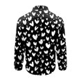 thumbnail image 5 of QATAINLAV Hawaiian Shirts for Men 2025 Valentines Day Long Sleeve Button Down Shirt Fashion Love Heart Printed Blouse Tops Party Gifts White XXL, 5 of 6