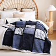 thumbnail image 2 of Sherpa Blanket Fleece Throw Blanket Twin Plaid Thick Bed Blanket Soft Warm Cozy Throw Blanket \u201d* \u201d Zebra-Blue 50"x60", 2 of 8