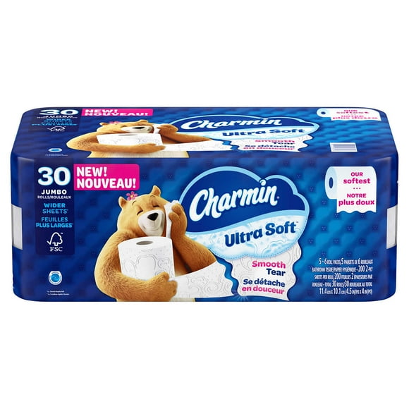 Charmin Ultra Doux Papier Toilette Rouleaux Jumbo, 30 x 200 Feuilles