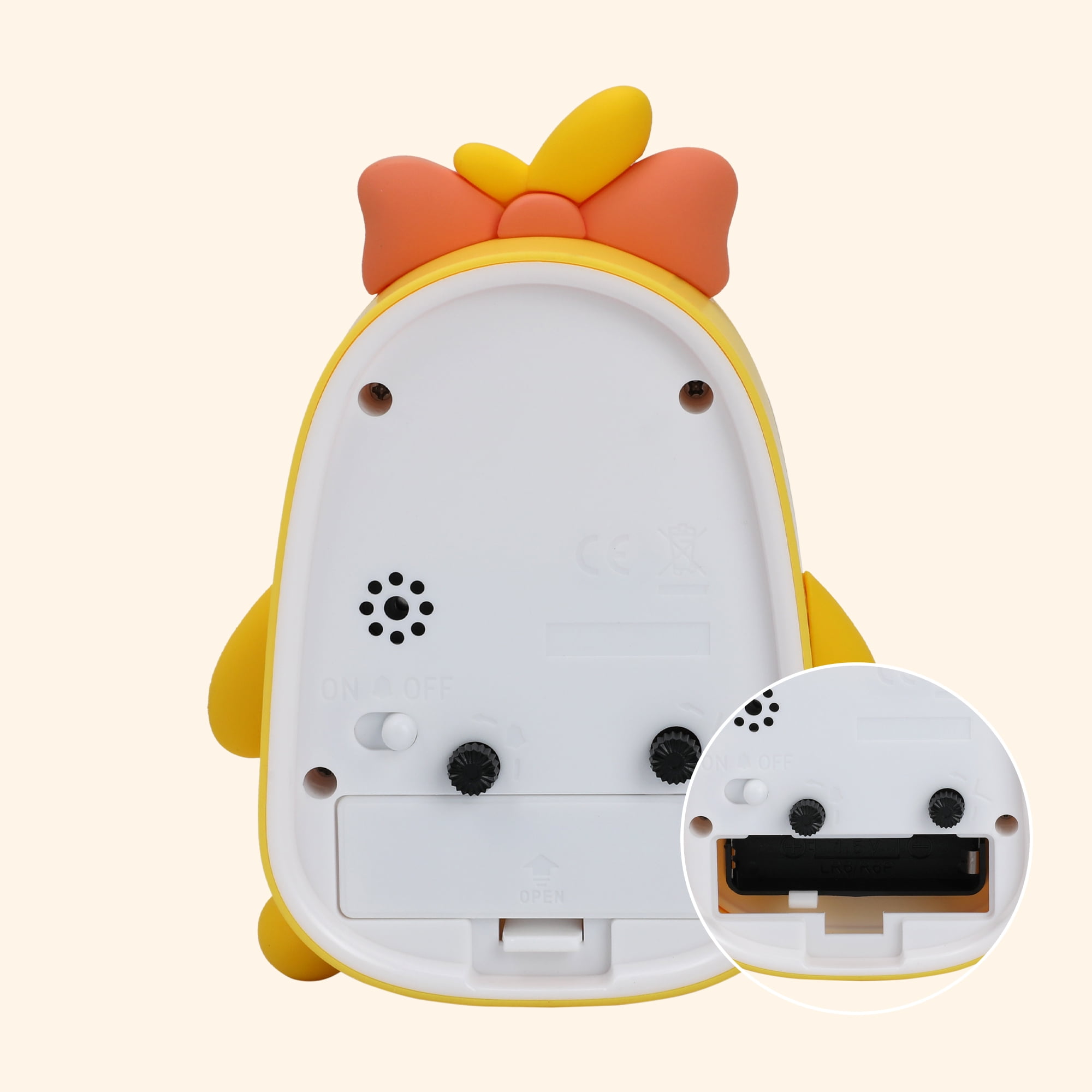 Unique Bargains Silent Non-Tick Alarm Clock Yellow Happy 4.1"L x 1.6"W x 5.5"H