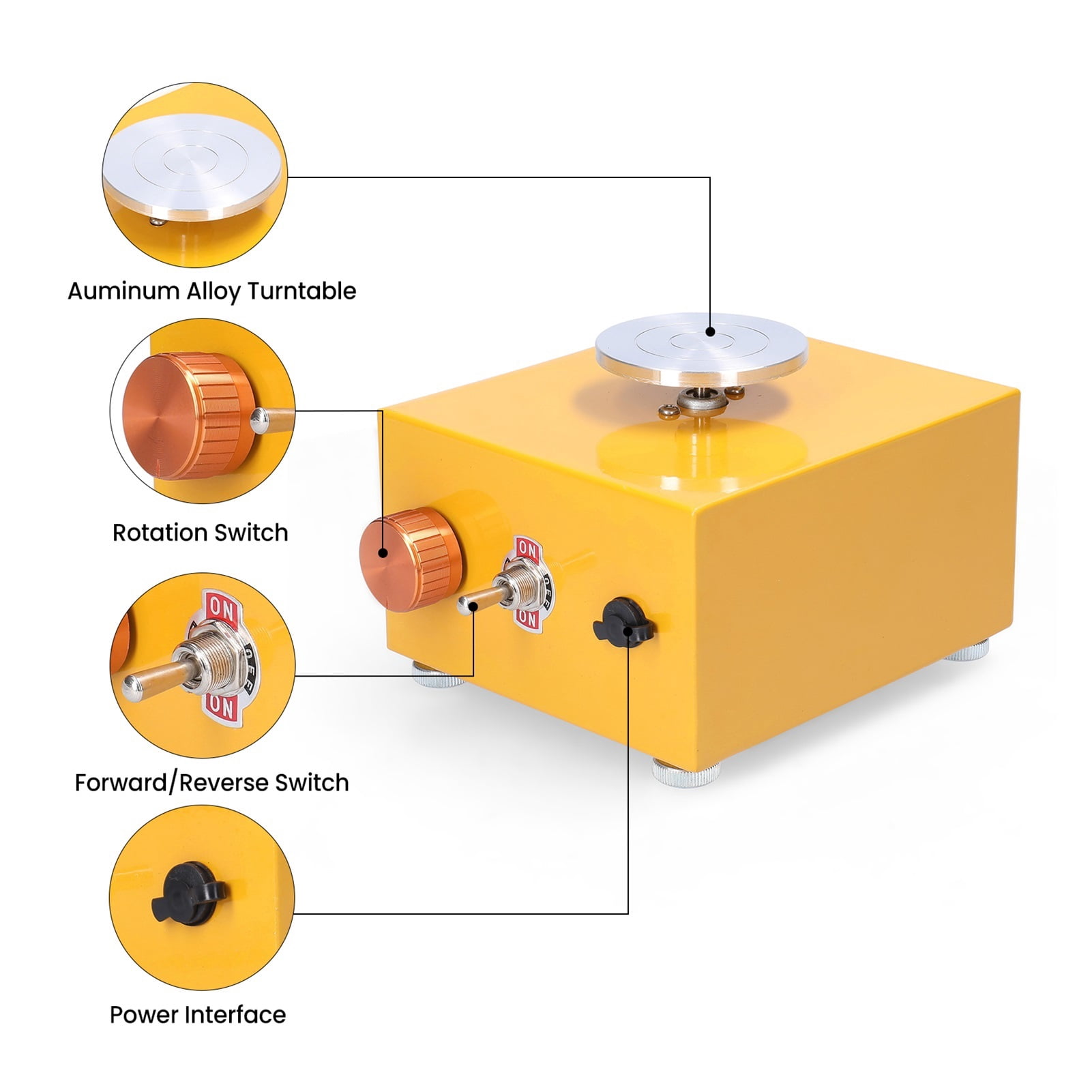 DIY Clay Tool Ceic Machine with Tray for Ceic Work Mini Pottery Wheel Ceic Turntable Portable Electric Pottery Machine ,Power Tools