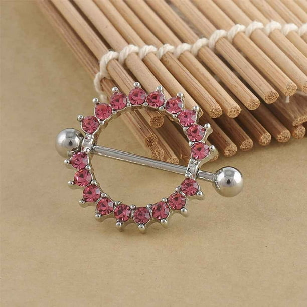 Maoww Rhinestone Crystal Body Nipple Barbell Piercing Rings nipple