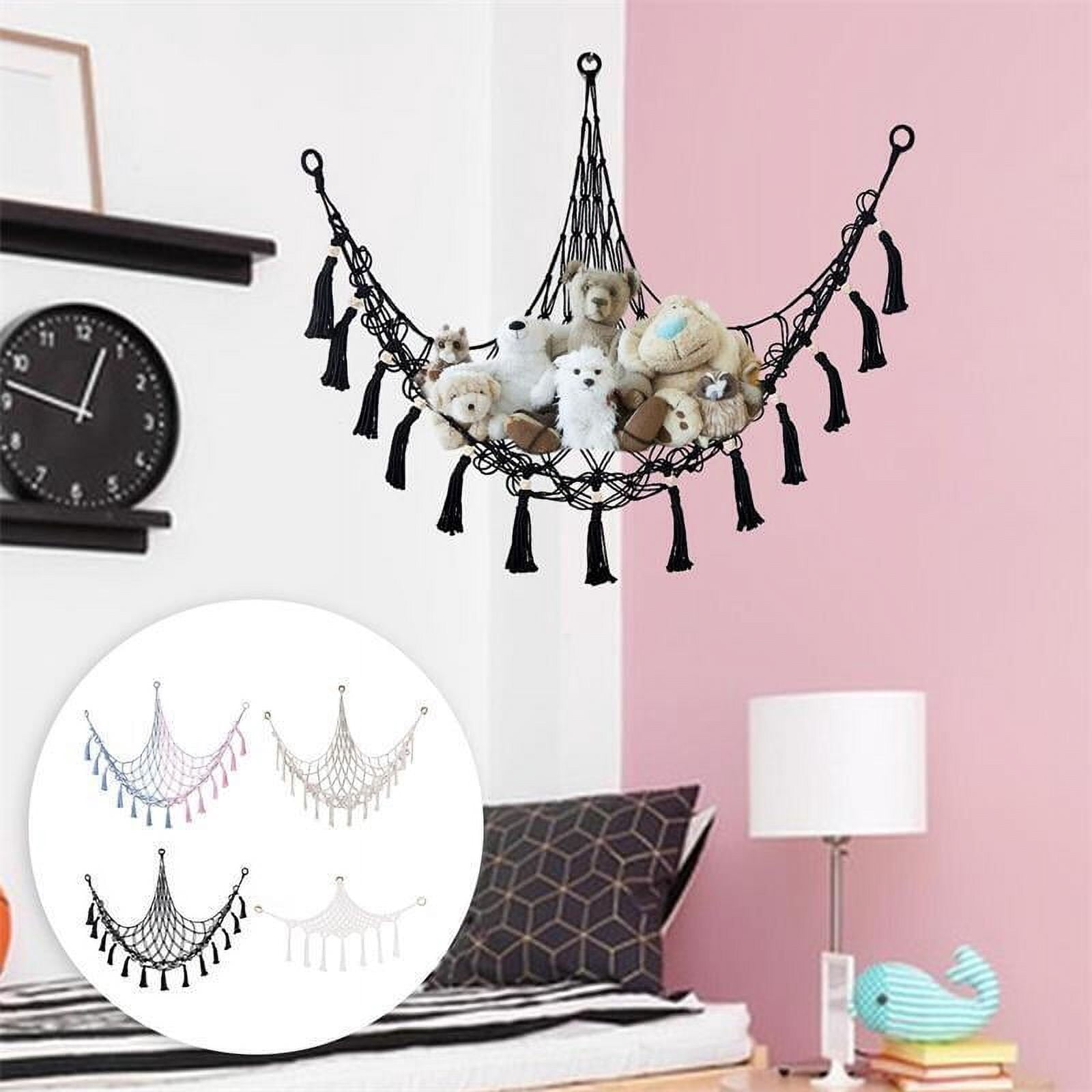 Kids Toy Hammock Cuddly Soft Storage Mesh Net for Teddy Bear Bedroom Nursery