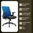 thumbnail image 5 of LeisureMod Brio Modern Office Chair Ergonomic Lumbar Support Computer Chair Adjustable Desk Chair with 360 Degree Swivel and Tilt in Blue, 5 of 12
