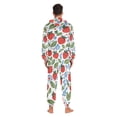 thumbnail image 4 of FORMRS Onesies Pajama for Adults Unisex Hoodie Winter Jumpsuit One Piece Sleepwear, Sizes S-2XL, Vibrant Strawberries, 4 of 7