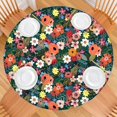 thumbnail image 2 of Pioneer Flower Floral Print Pattern Round Fitted Tablecloth with Elastic Edge,Dining Table Cover Waterproof,Outdoor Round Tablecloth for Camping,Dining,Indoor and Outdoor, 2 of 7