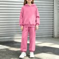 thumbnail image 2 of Enjoytime Girls Two Piece Set Long Sleeve Hooded Sweatshirt Pockets Sweatpants Outfits Fall Winter Soft Casual Sweatsuit Sets, 2 of 7