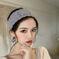 thumbnail image 2 of CoCozhu Japanese Retro Hollowed Out Handmade Crochet Bouquet Headband, Casual And Versatile, Wide Edged Lace Headband For Women's Instagram Headband, 2 of 7