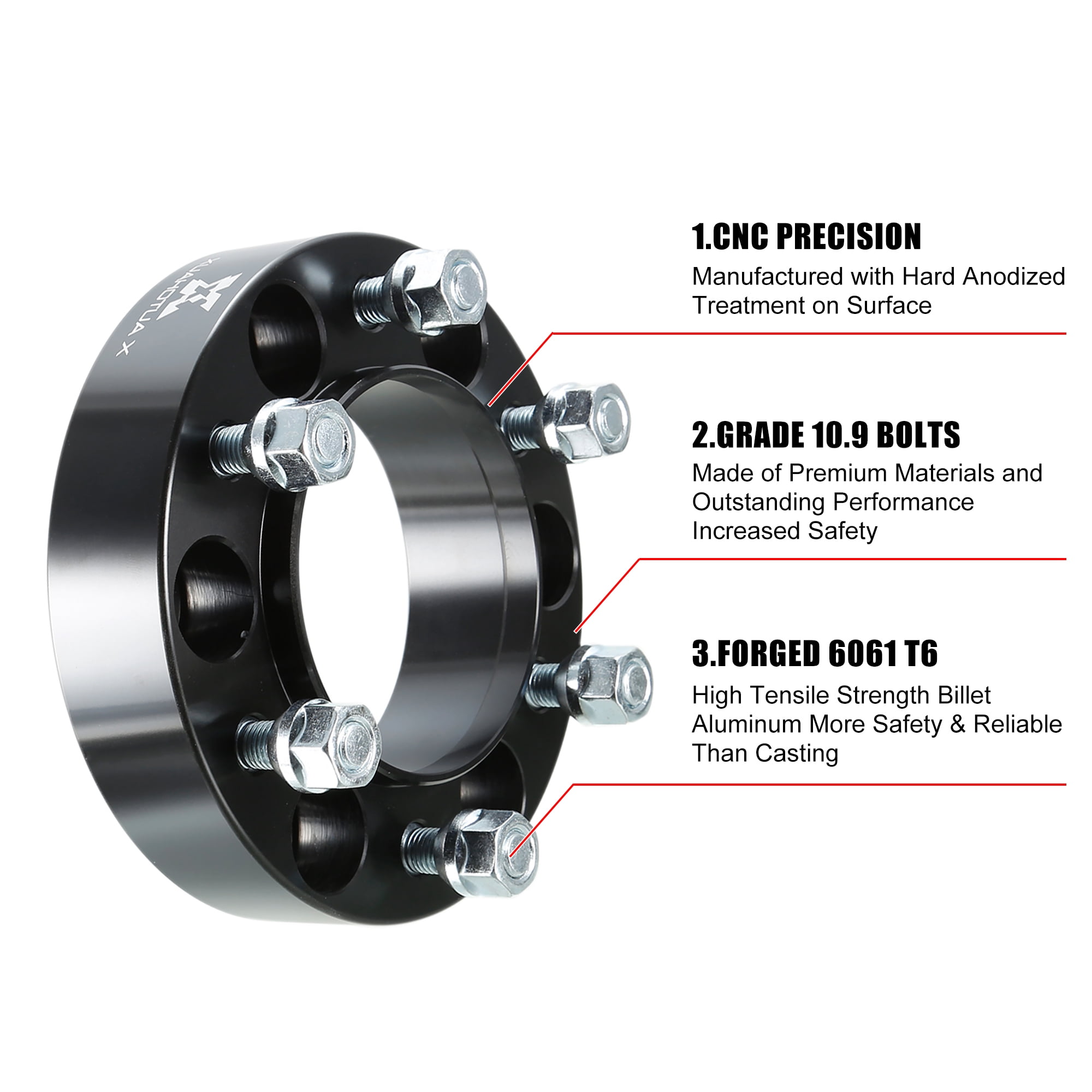 Unique Bargains 4pcs 6x5.5" 1.5" Thickness Wheel Spacer Adapter Black for Lexus for Toyota