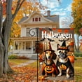 thumbnail image 5 of 1 piece, Double-sided Halloween Garden Flag - 2D flat cute Dachshund and French Bulldog design, courtyard sign, perfect for courtyard, lawn and outdoor decoration, garden decoration, party decoration, 5 of 8