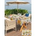 thumbnail image 5 of Outdoor Tablecloth with Umbrella Hole for Patio/Picnic/Party/Camping, Sunflowers Waterproof Table Cloth Rectangle Table Cover Washable, Spring Gnomes Hydrangea Daisy Botanical Beige (60"x 102"), 5 of 8