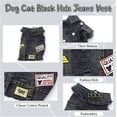 thumbnail image 4 of Pet Vests Dog Denim Jacket Hoodies Puppy Jacket for Small Medium Dogs (XL, Black Print), 4 of 4