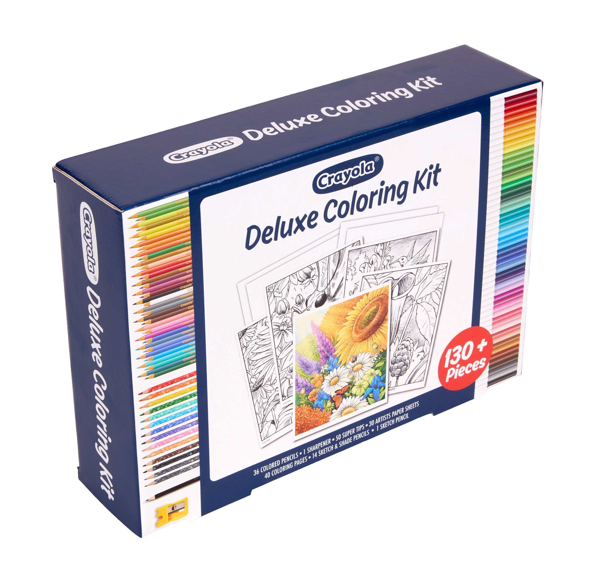 Crayola Deluxe Wildflower Adult Coloring Kit, 130+ Pcs, Arts and Crafts Activity, Gift for Teens & Adults, Ages 9+
