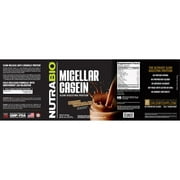 NutraBio Micellar Casein Protein Powder, 2 lbs, Dutch Chocolate