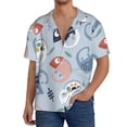 thumbnail image 3 of KLL Cute Chameleons Print Men's Shirt Short Sleeve Button Down Summer Cuba Beach Shirts- XX-Large, 3 of 7
