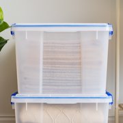 IRIS USA 44 Quart Weatherpro Plastic Storage Bins, Clear, 4 Counts Pack