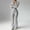 04-Gray, variant on Women's Long Sleeve Zip Up Flare Jumpsuit, Ribbed Tummy Control Yoga One Piece Outfit, Seamless Workout Jumpsuit for Gym Casual Daily Wear 04-Gray S