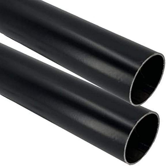 94" Heavy Duty Round Closet Rod | 32mm Diameter | Black Clothes Pole | 2 Pack
